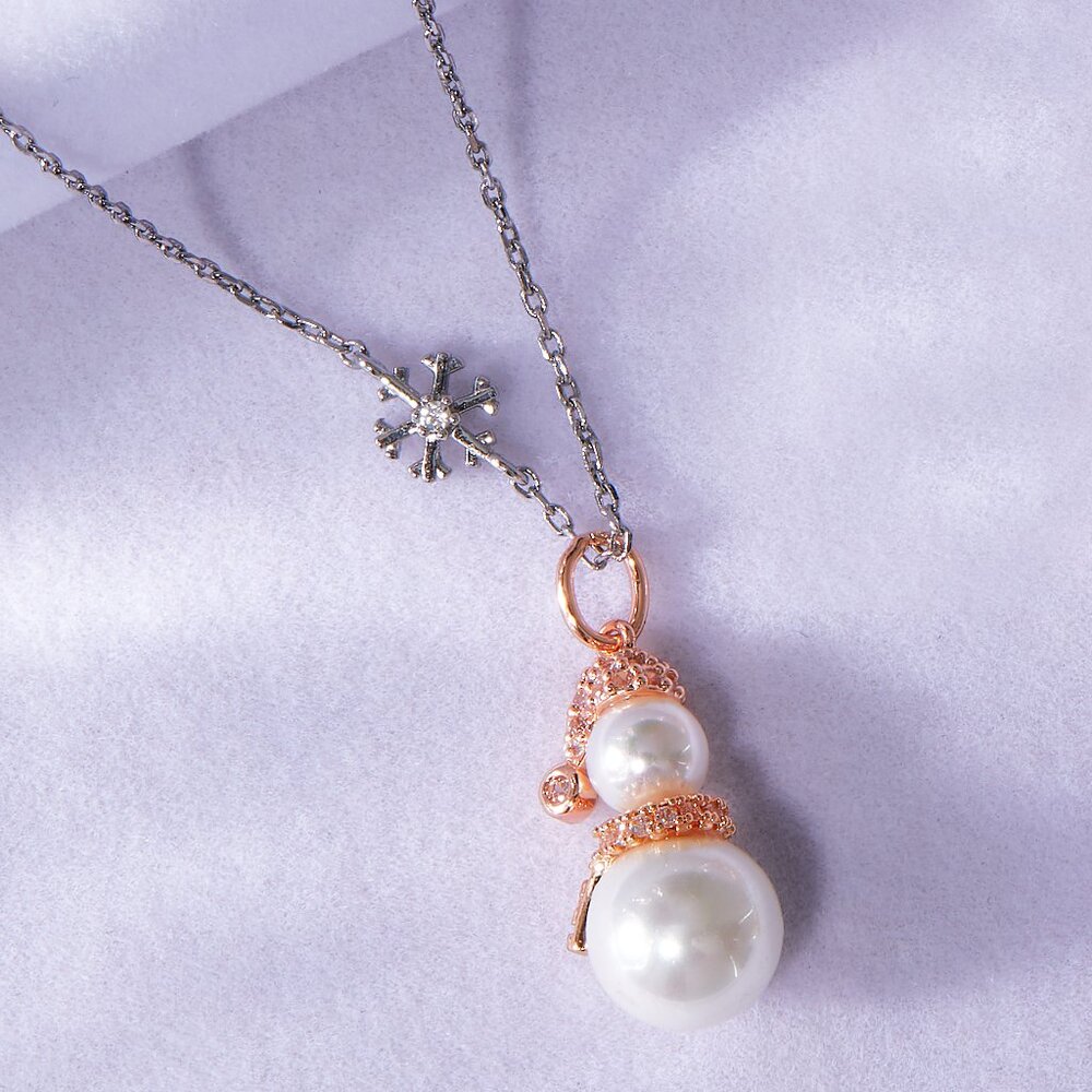 Snowman Pearl Necklace - Charmed Aroma 2021 Christmas Holiday Collection Frosty